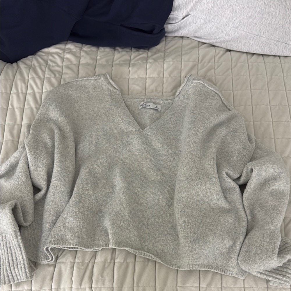 Cozy Gray V-Neck Sweater